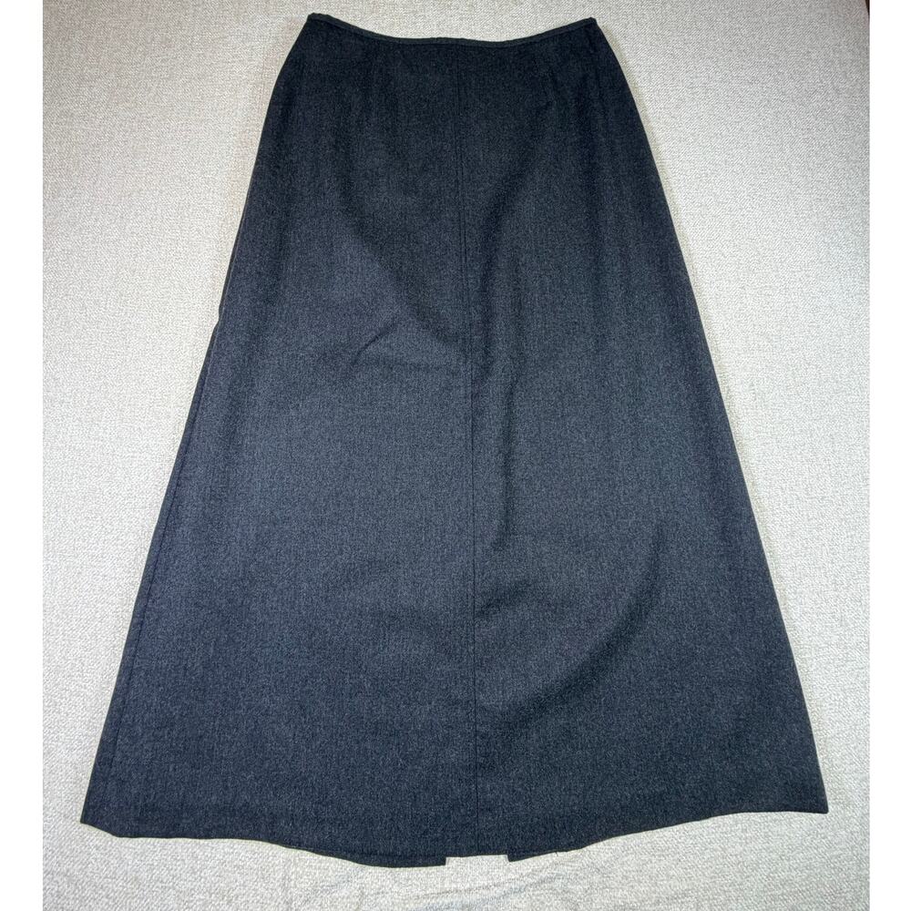 Talbots Women Gray 12 100% Wool A-Line Minimalist Classic Lined Midi Skirt